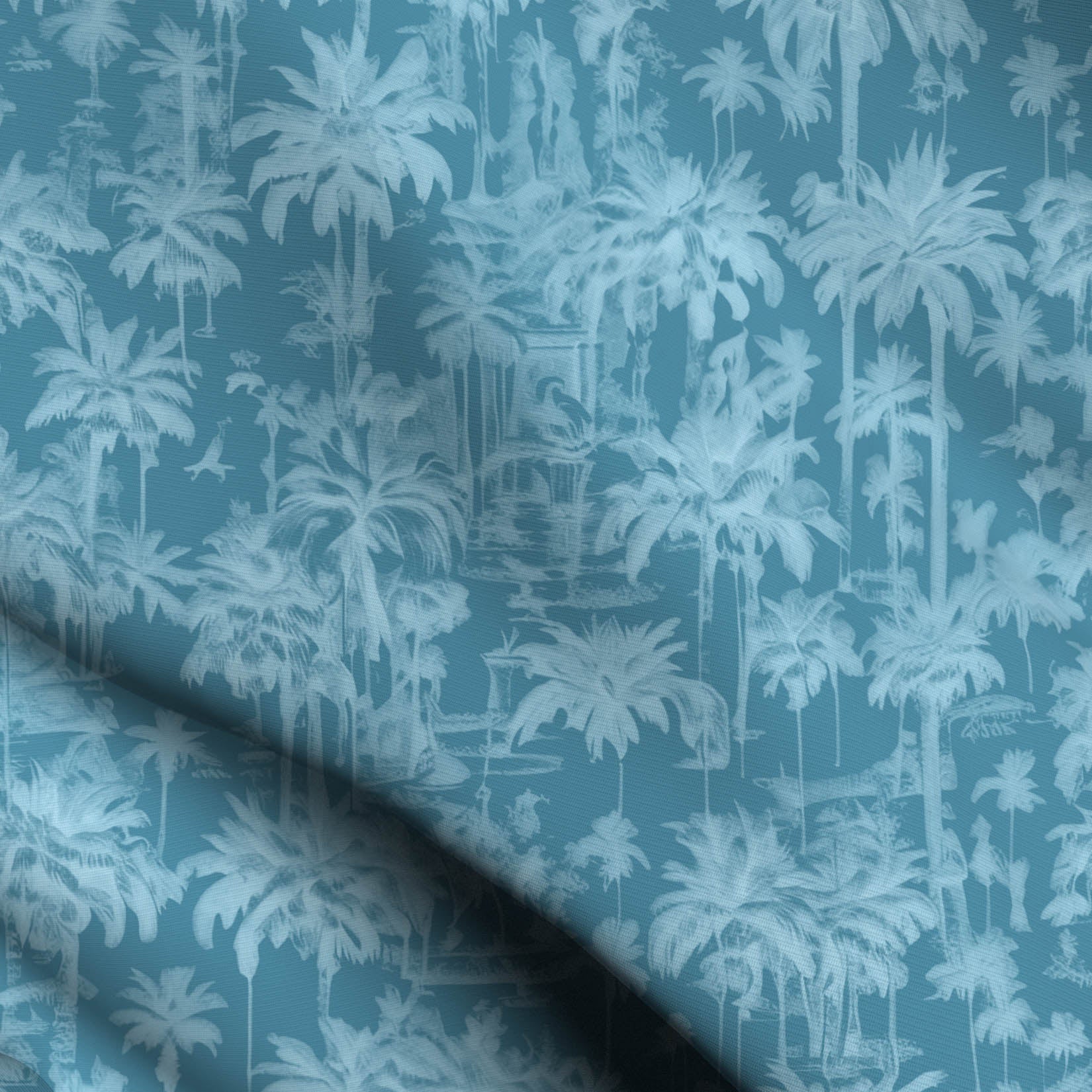 Monochrome Palms Blue