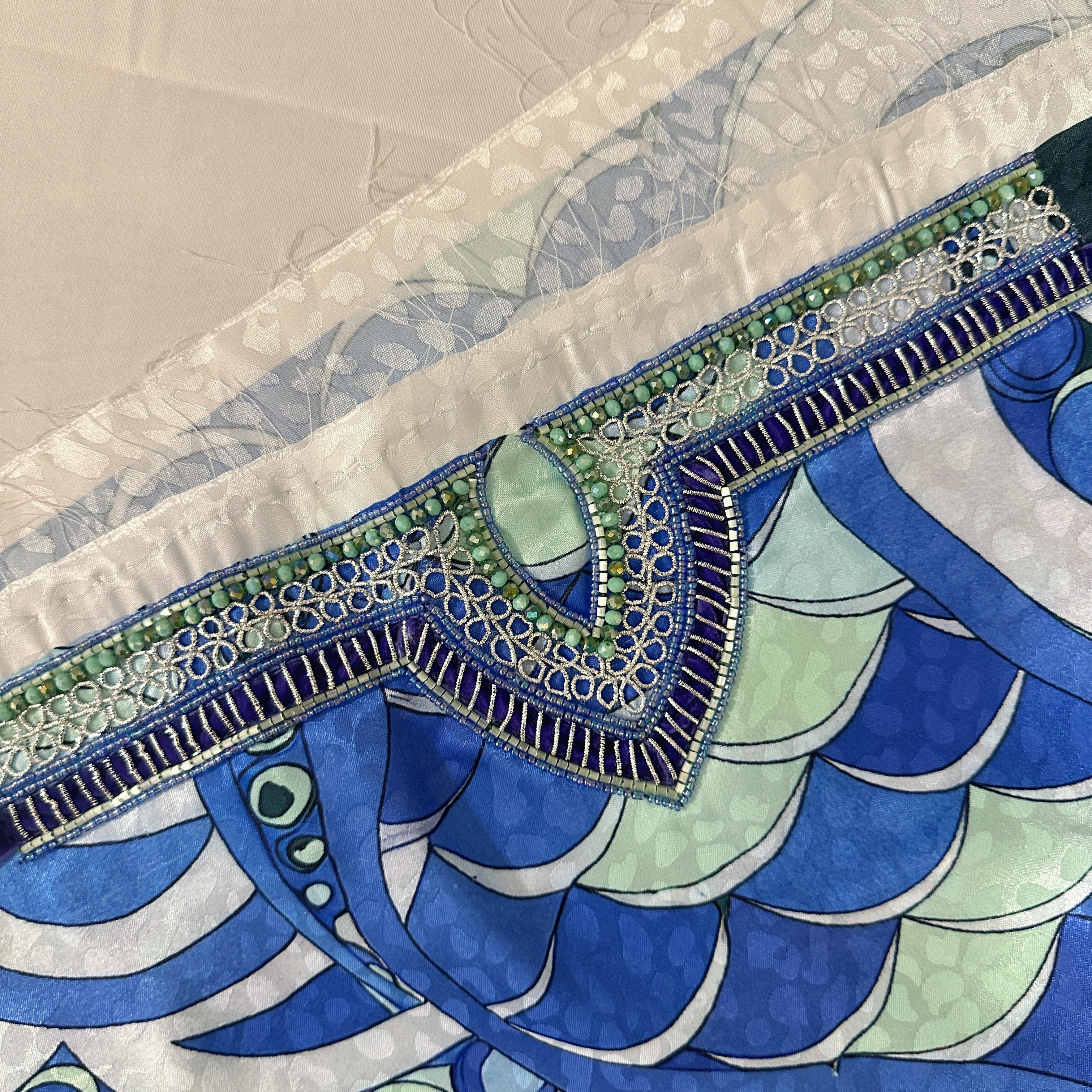 Aqua Scale Embroidery